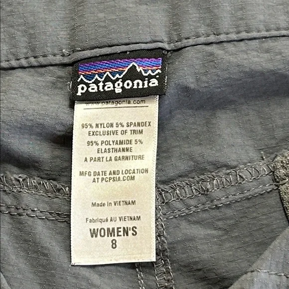 PATAGONIA CROPPED OUTDOOR GRAY LIGHTWEIGHT STYLE PANTS SZ 8 - Picture 6 of 14